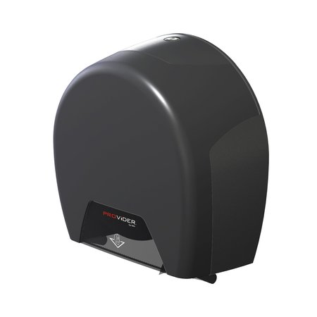 PROVIDER Jumbo 9" Roll Tissue Dispenser, Single, Translucent Black PRO-JS1000